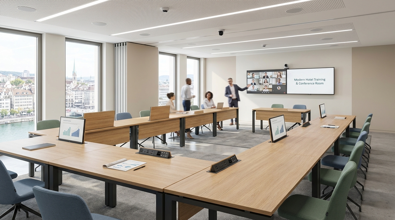 Multifunktionstische im Hotel — Moderne Schulungs- und Tagungsräume, die Business-Gäste überzeugen
