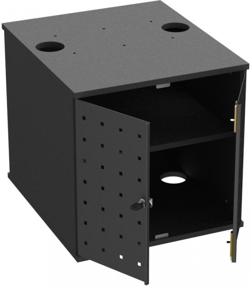 FHHP Holzcontainer mit Metalltüren Schwarz