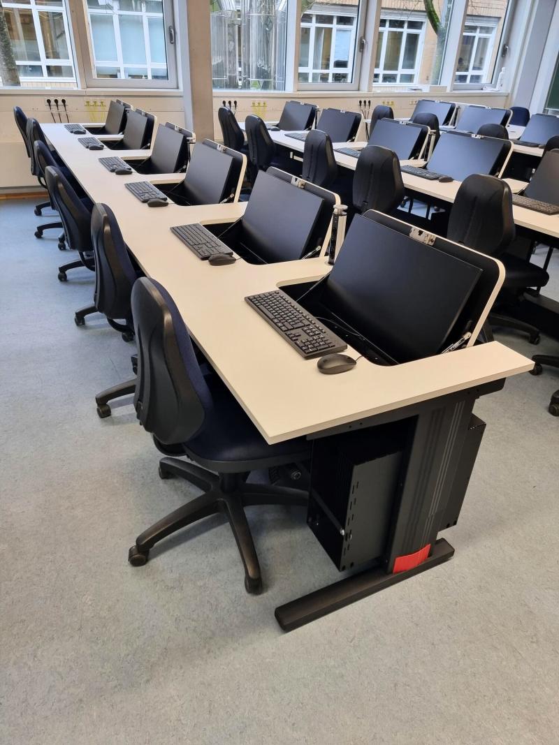 Salfer-Multifunktionstisch Format + - versenkbarer Monitor bis zu 27 Zoll Seitenansicht Multifunktionstisch