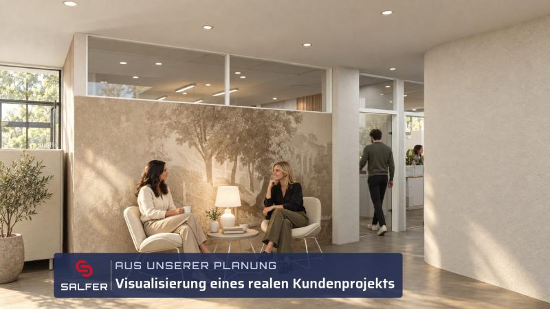 Büroplanung Visualisierung Loungeecke im Büro