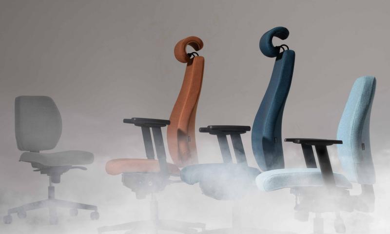 Ergonomische Bürostühle in der Seitenansicht